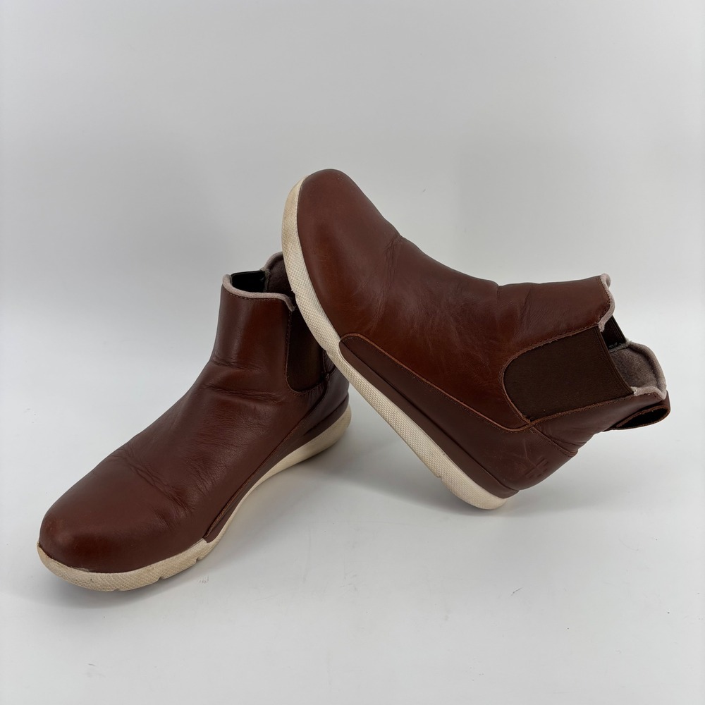 KURU Luna Ankle Boots Women 9 Brown Leather Chelsea Orthopedic